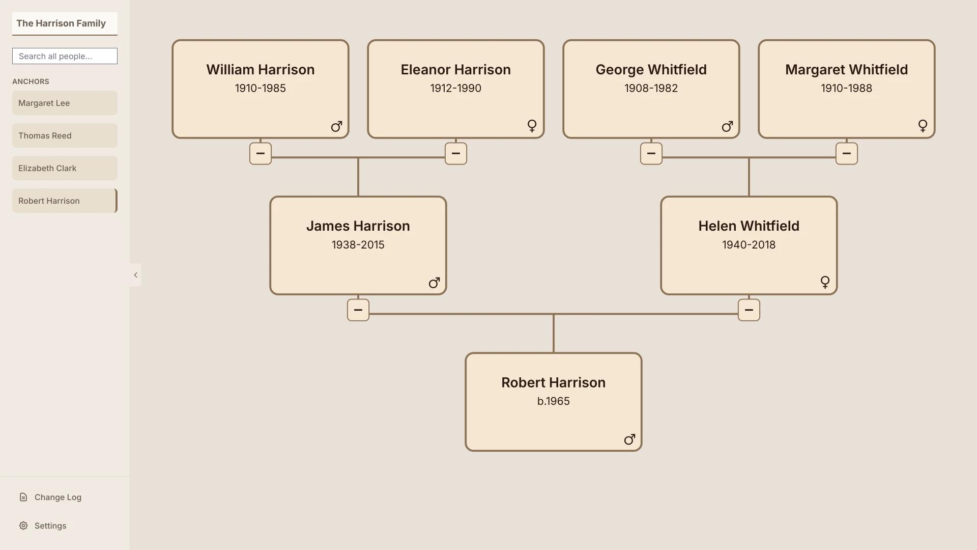 CanopyLink family tree view